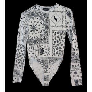 Hot Wheels Forever 21 Los Angeles Bandana SoCal Graphic Bodysuit M‎ RARE!